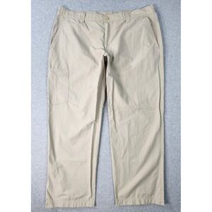Columbia Ripstop Pants Mens 42x30 Beige Side Zip Pocket Outdoor Hiking Workwear